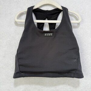 FIVE Sports Bra Womens Extra Small Black Racerback Athletic Gym Workout Top USA